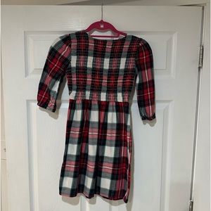 Red Tartan Plaid Smocked Dress Girls Size 10-12.